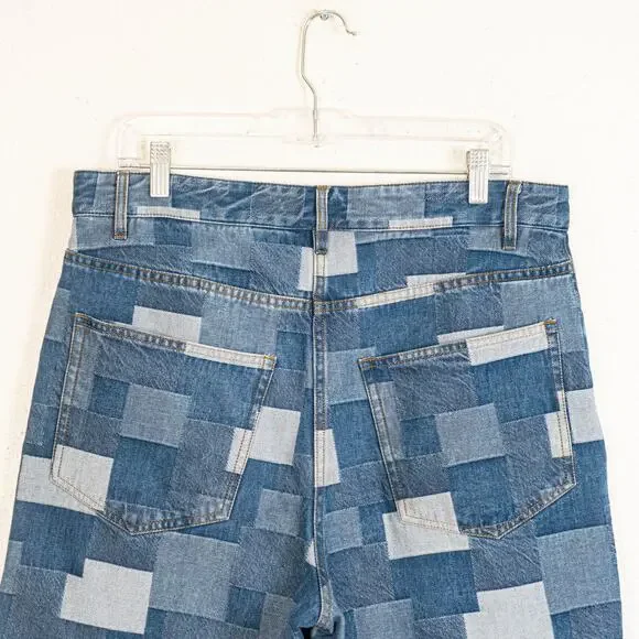 A.P.C. Helio Shorts High-rise Denim Patchwork size Large